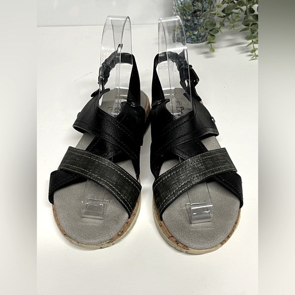 🛍️BEARPAW Black and gray SHELLI sling back sandals size 6.‎ - Picture 1 of 9